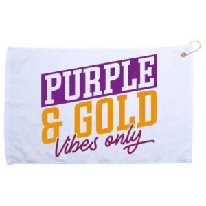 Purple And Gold Vibes Grommeted Golf Towel