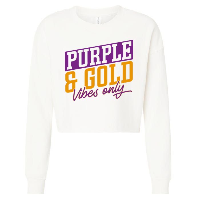 Purple And Gold Vibes Cropped Pullover Crew