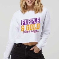 Purple And Gold Vibes Cropped Pullover Crew