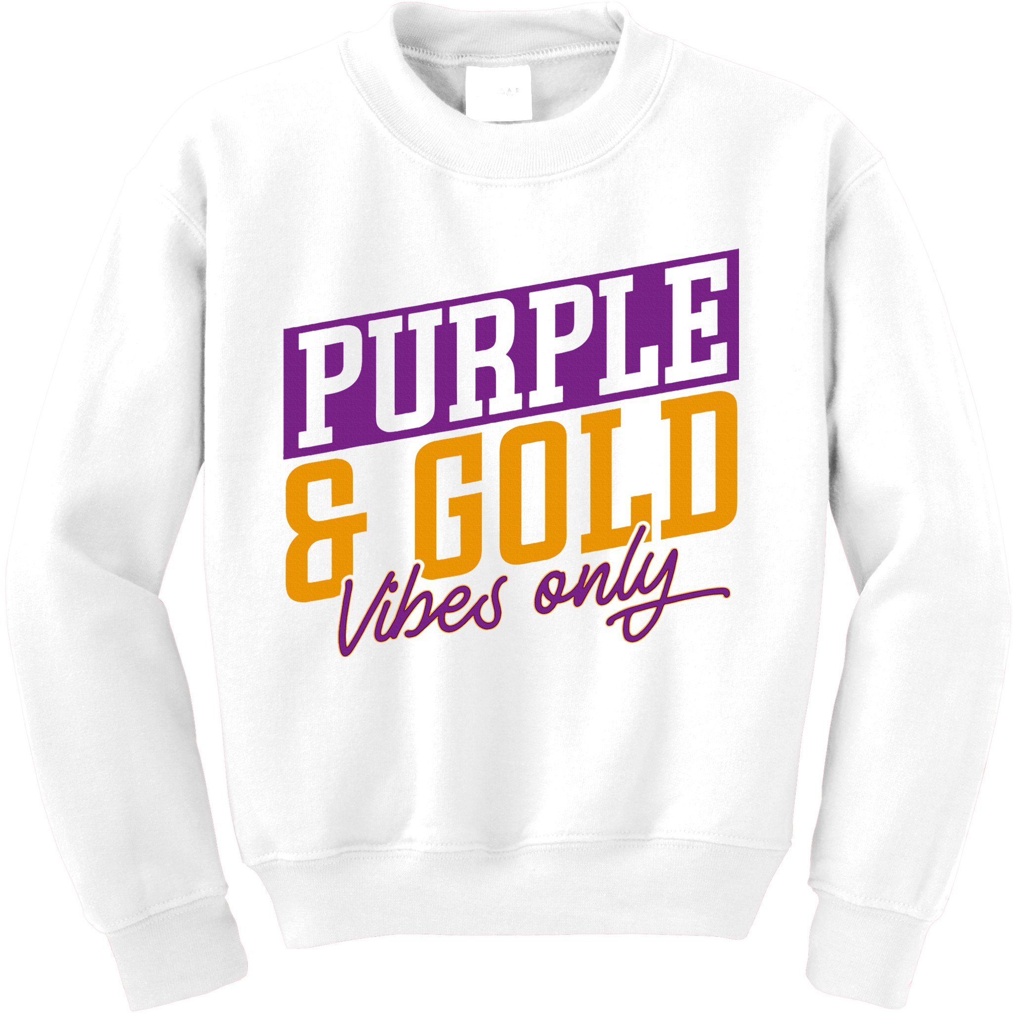 Purple And Gold Vibes Kids Sweatshirt