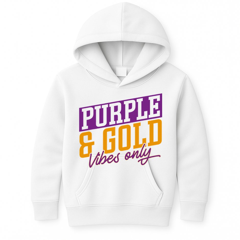 Purple And Gold Vibes Kids Hoodie