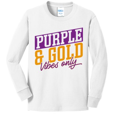 Purple And Gold Vibes Kids Long Sleeve Shirt