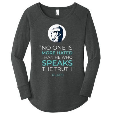 Plato Ancient Greek Philosophy Quote Women's Perfect Tri Tunic Long Sleeve Shirt