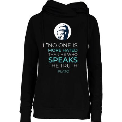 Plato Ancient Greek Philosophy Quote Womens Funnel Neck Pullover Hood