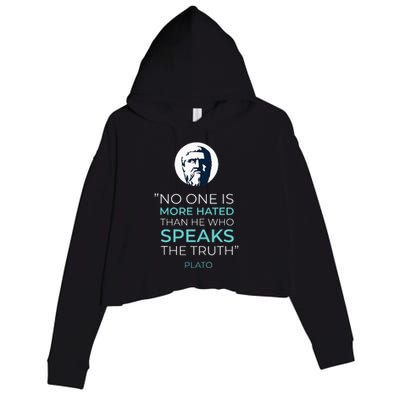 Plato Ancient Greek Philosophy Quote Crop Fleece Hoodie