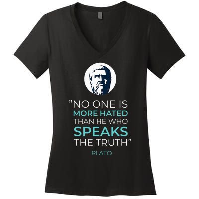 Plato Ancient Greek Philosophy Quote Women's V-Neck T-Shirt