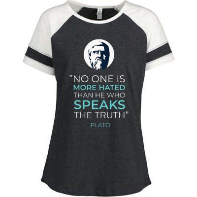 Plato Ancient Greek Philosophy Quote Enza Ladies Jersey Colorblock Tee