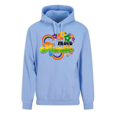 Proud Auntie Groovy Lgbt Pride Month Flower Gay Lesbian Funny Gift Unisex Surf Hoodie