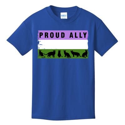 Proud Ally Genderqueer Cats Pride Cool Gift Kids T-Shirt