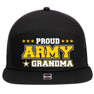 Proud Army Grandma Gift Us Military Grandma Family 7 Panel Mesh Trucker Snapback Hat