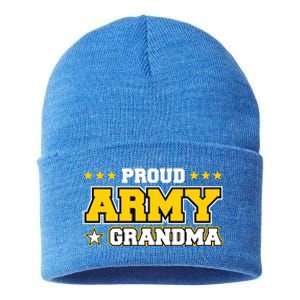 Proud Army Grandma Gift Us Military Grandma Family Sustainable Knit Beanie