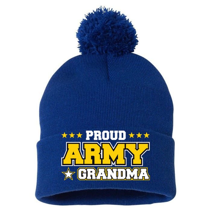 Proud Army Grandma Gift Us Military Grandma Family Pom Pom 12in Knit Beanie