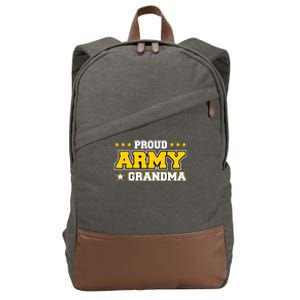 Proud Army Grandma Gift Us Military Grandma Family Cotton Canvas Backpack