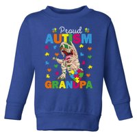 Proud Autism Grandpa Dinosaur Trex Autism Awareness Grandpa Gift Toddler Sweatshirt