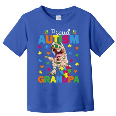 Proud Autism Grandpa Dinosaur Trex Autism Awareness Grandpa Gift Toddler T-Shirt