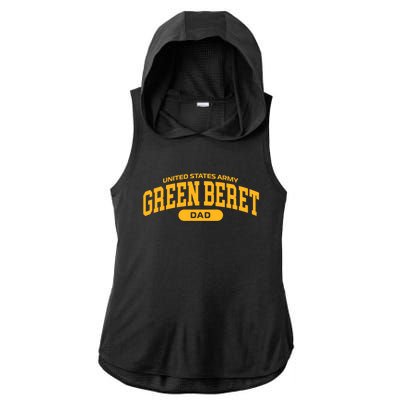 Proud Army Green Beret Dad Gift Ladies PosiCharge Tri-Blend Wicking Draft Hoodie Tank