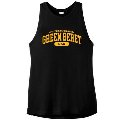 Proud Army Green Beret Dad Gift Ladies PosiCharge Tri-Blend Wicking Tank