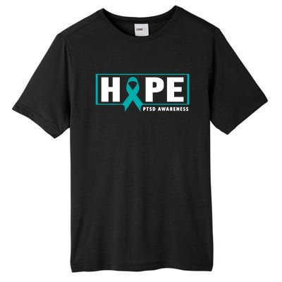 Ptsd Awareness Great Gift Great Gift Teal Ribbon Hope Ptsd Awareness Gift Tall Fusion ChromaSoft Performance T-Shirt