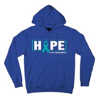 Ptsd Awareness Great Gift Great Gift Teal Ribbon Hope Ptsd Awareness Gift Hoodie