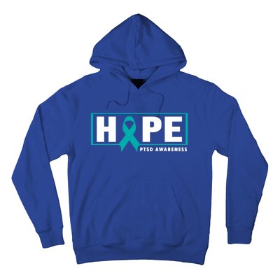 Ptsd Awareness Great Gift Great Gift Teal Ribbon Hope Ptsd Awareness Gift Hoodie