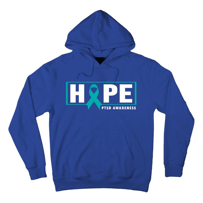 Ptsd Awareness Great Gift Great Gift Teal Ribbon Hope Ptsd Awareness Gift Hoodie