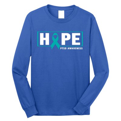 Ptsd Awareness Great Gift Great Gift Teal Ribbon Hope Ptsd Awareness Gift Long Sleeve Shirt