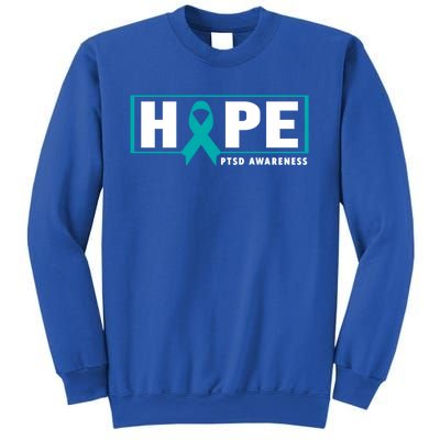 Ptsd Awareness Great Gift Great Gift Teal Ribbon Hope Ptsd Awareness Gift Sweatshirt