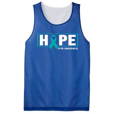 Ptsd Awareness Great Gift Great Gift Teal Ribbon Hope Ptsd Awareness Gift Mesh Reversible Basketball Jersey Tank