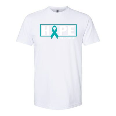 Ptsd Awareness Great Gift Great Gift Teal Ribbon Hope Ptsd Awareness Gift Softstyle CVC T-Shirt