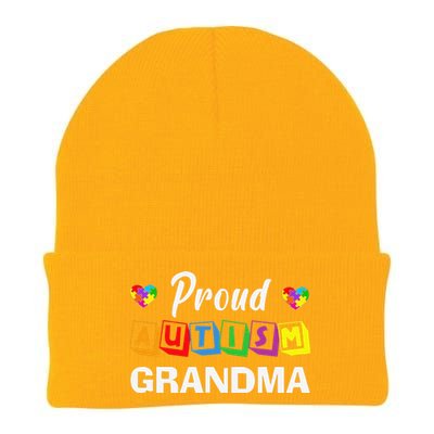 Proud Autism Grandma Autism Awareness Family Matching Knit Cap Winter Beanie