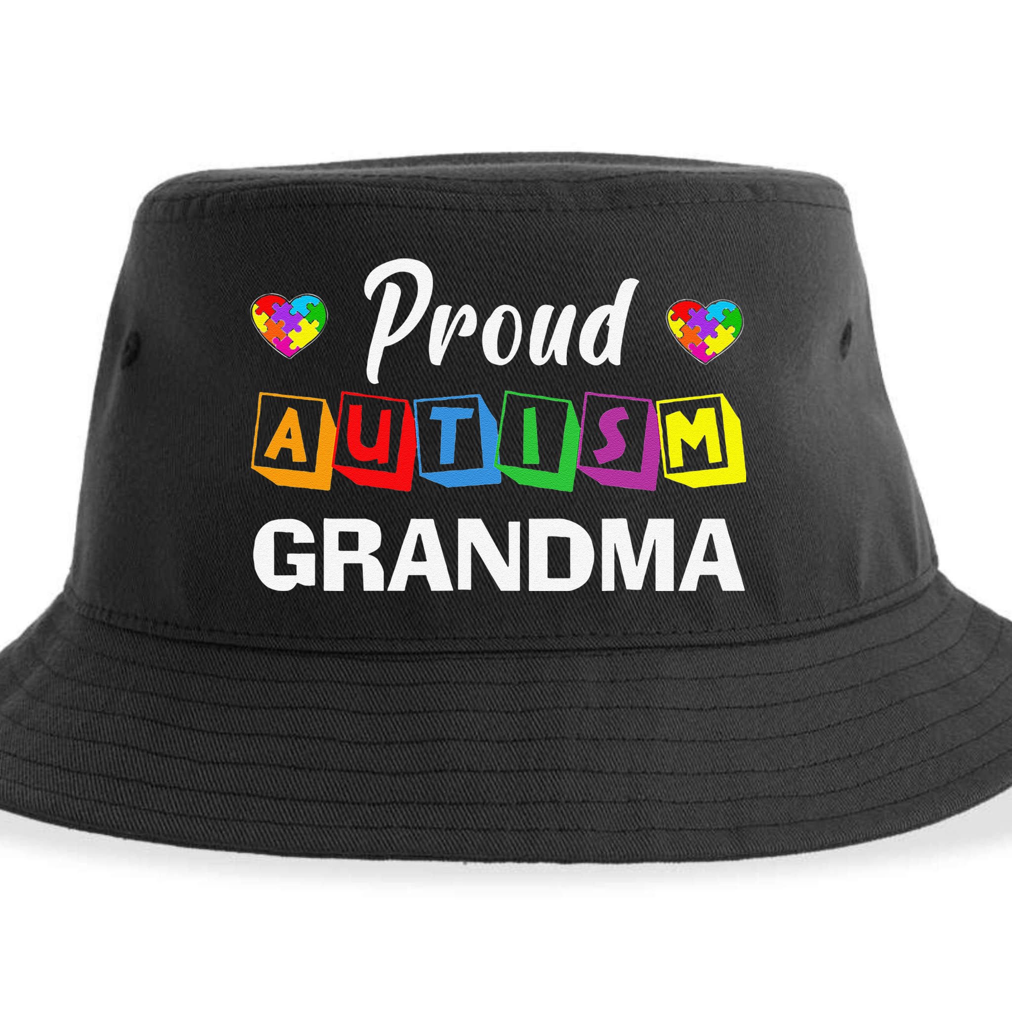 Proud Autism Grandma Autism Awareness Family Matching Sustainable Bucket Hat