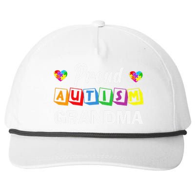 Proud Autism Grandma Autism Awareness Family Matching Snapback Five-Panel Rope Hat