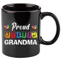 Proud Autism Grandma Autism Awareness Family Matching 11oz C Handle Ceramic Mug