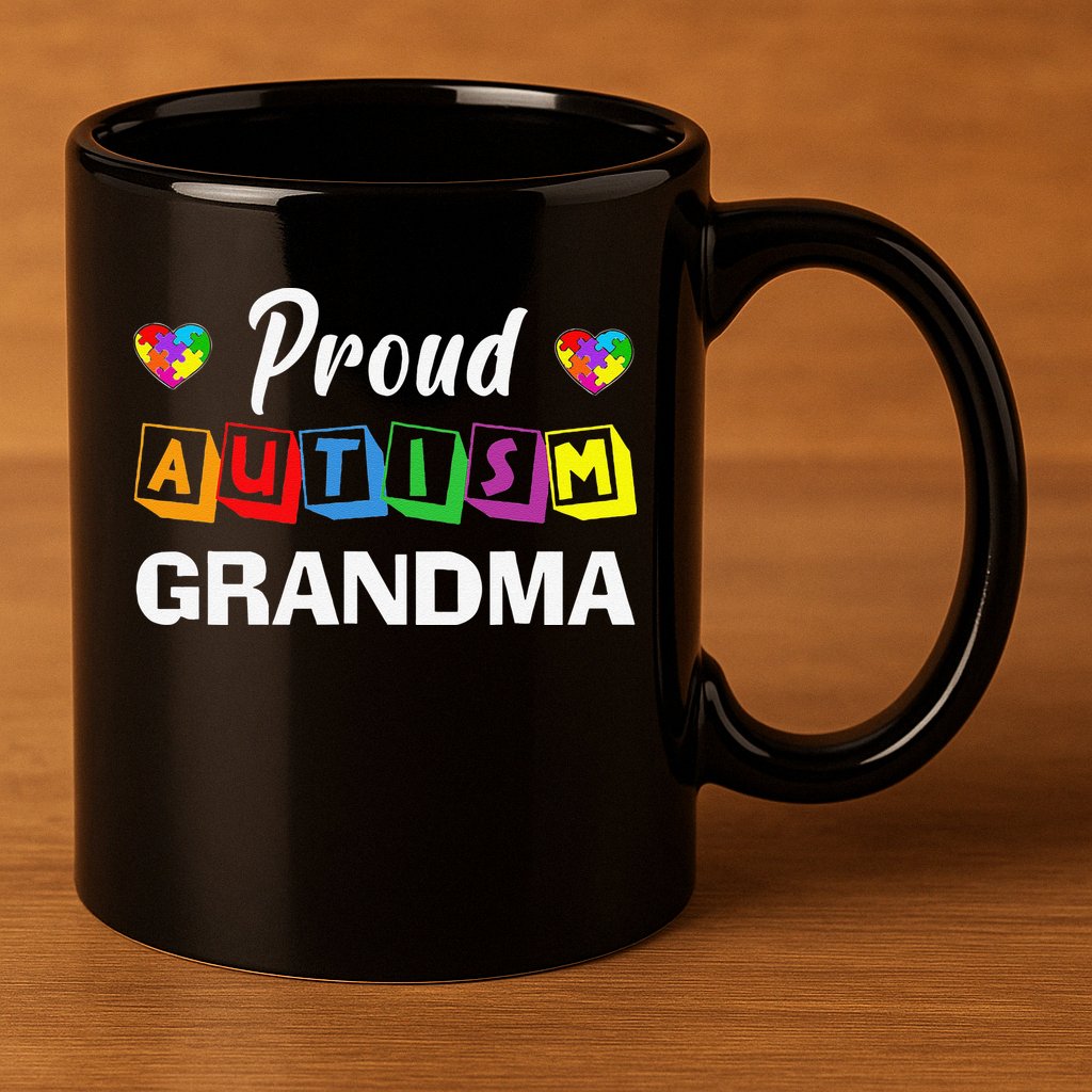 Proud Autism Grandma Autism Awareness Family Matching 11oz C Handle Ceramic Mug