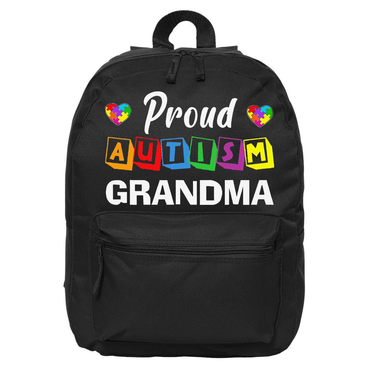 Proud Autism Grandma Autism Awareness Family Matching 16 in Basic Backpack