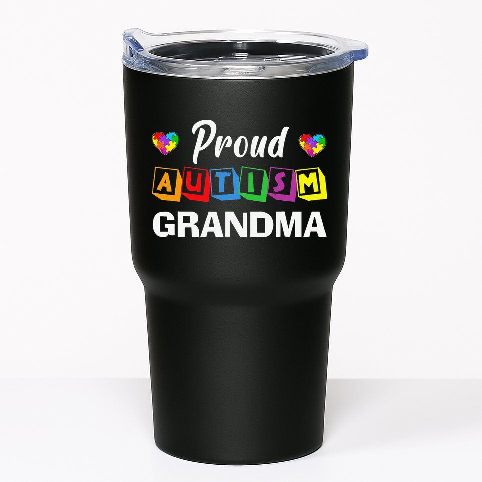 Proud Autism Grandma Autism Awareness Family Matching Tumbler