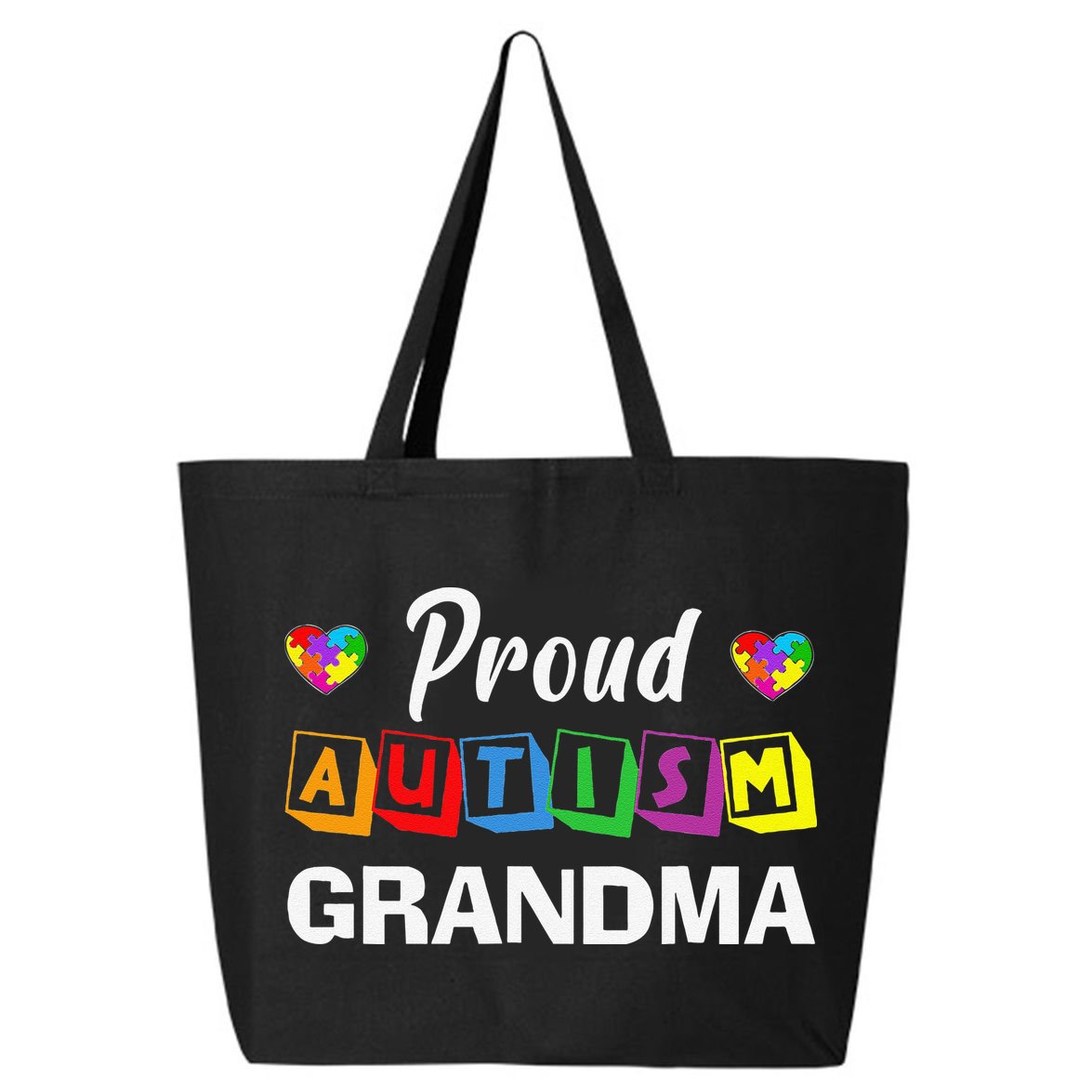 Proud Autism Grandma Autism Awareness Family Matching 25L Jumbo Tote