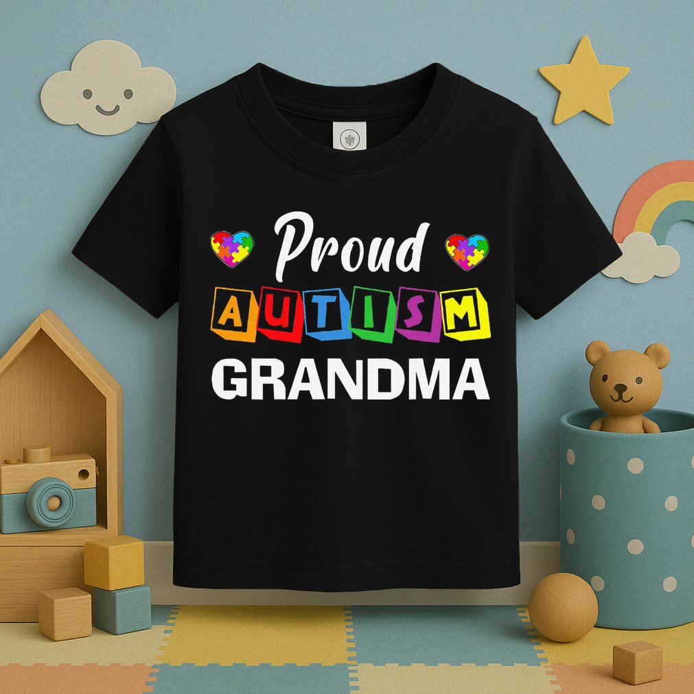 Proud Autism Grandma Autism Awareness Family Matching Toddler T-Shirt