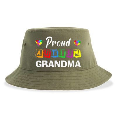 Proud Autism Grandma Autism Awareness Family Matching Sustainable Bucket Hat