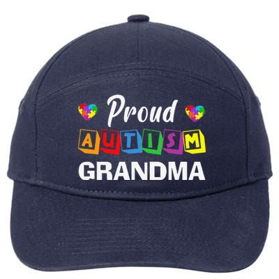 Proud Autism Grandma Autism Awareness Family Matching 7-Panel Snapback Hat