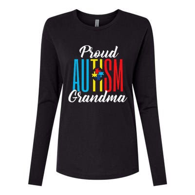 Proud Autism Grandma Awareness Support Womens Cotton Relaxed Long Sleeve T-Shirt