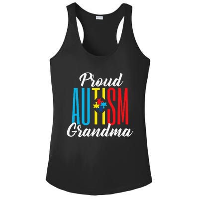 Proud Autism Grandma Awareness Support Ladies PosiCharge Competitor Racerback Tank