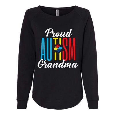 Proud Autism Grandma Awareness Support Womens California Wash Sweatshirt