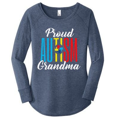 Proud Autism Grandma Awareness Support Women's Perfect Tri Tunic Long Sleeve Shirt