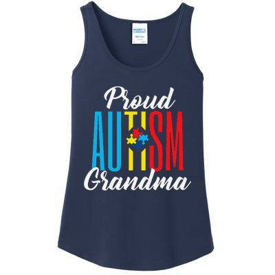 Proud Autism Grandma Awareness Support Ladies Essential Tank