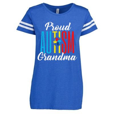 Proud Autism Grandma Awareness Support Enza Ladies Jersey Football T-Shirt