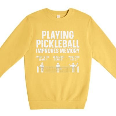 Pickleball Art Gift Paddle Sport Pickleball Lover Premium Crewneck Sweatshirt