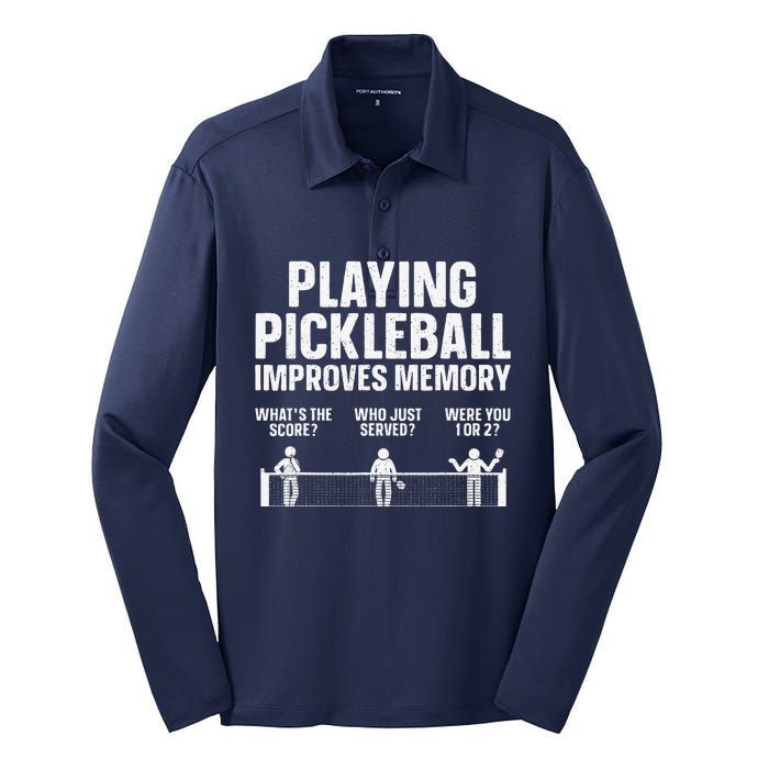 Pickleball Art Gift Paddle Sport Pickleball Lover Silk Touch Performance Long Sleeve Polo