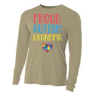 Proud Autism Grandma Gift Awareness Support Cooling Performance Long Sleeve Crew