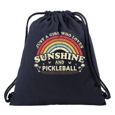 Pickleball . A Girl Who Loves Sunshine And Pickleball Drawstring Bag